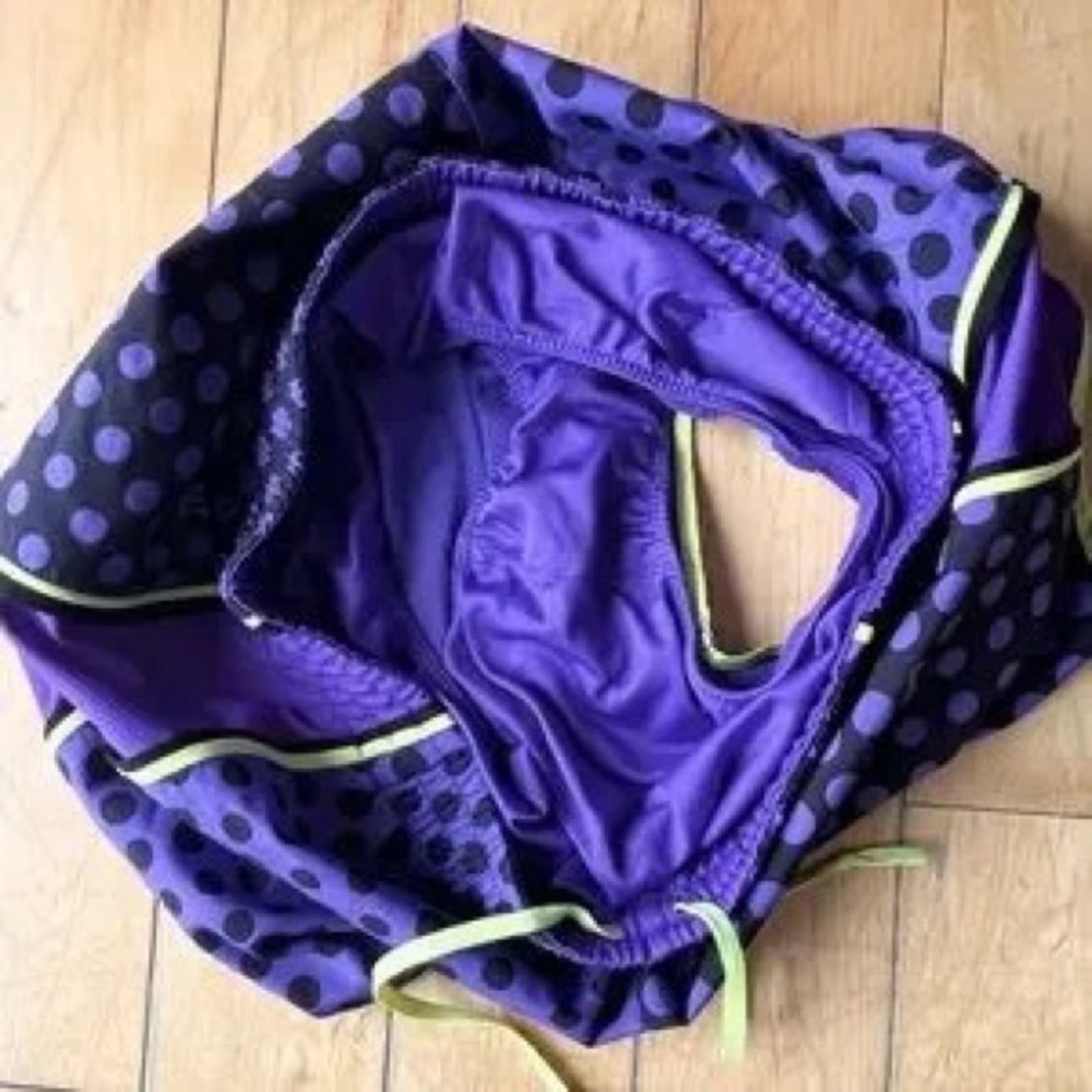 Nike Purple Polka Dot Athletic Shorts with Lime Trim - Picture 5 of 5